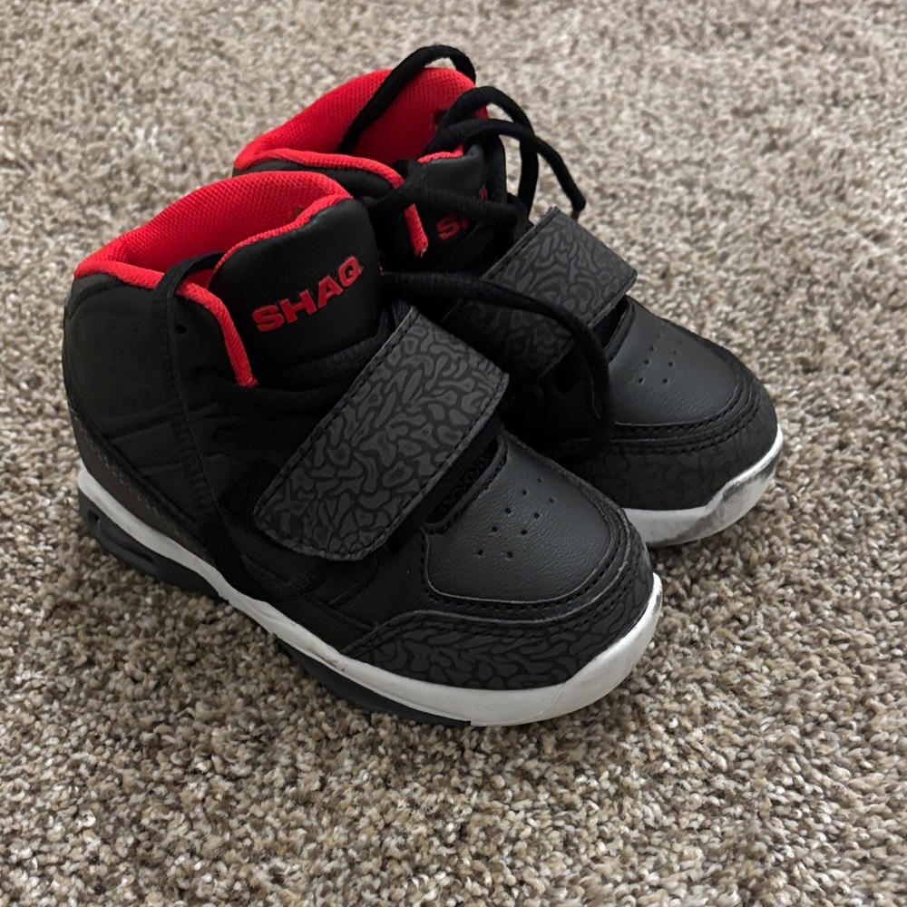 Shaq Kids Black and Red High-Top Sneakers